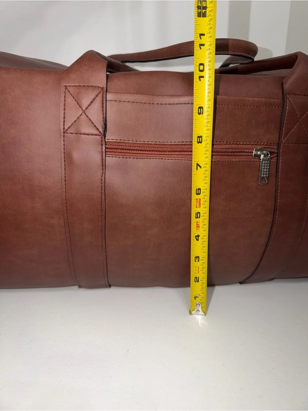 Greek Traditions Faux Leather Convertible Garment Bag Duffel Travel Weekender